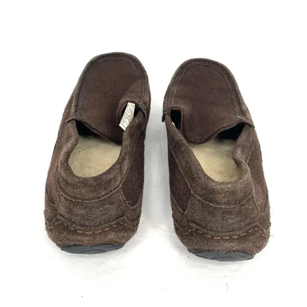 Ugg Astor Moccasin Clog Loafer Chocolate Brown Wool Men's Size 10